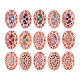 Oval Shape Rose Gold Plated High-Quality Sew-on Alloy Charms Inlaid Cubic Zirconia WholesaleRhinestone